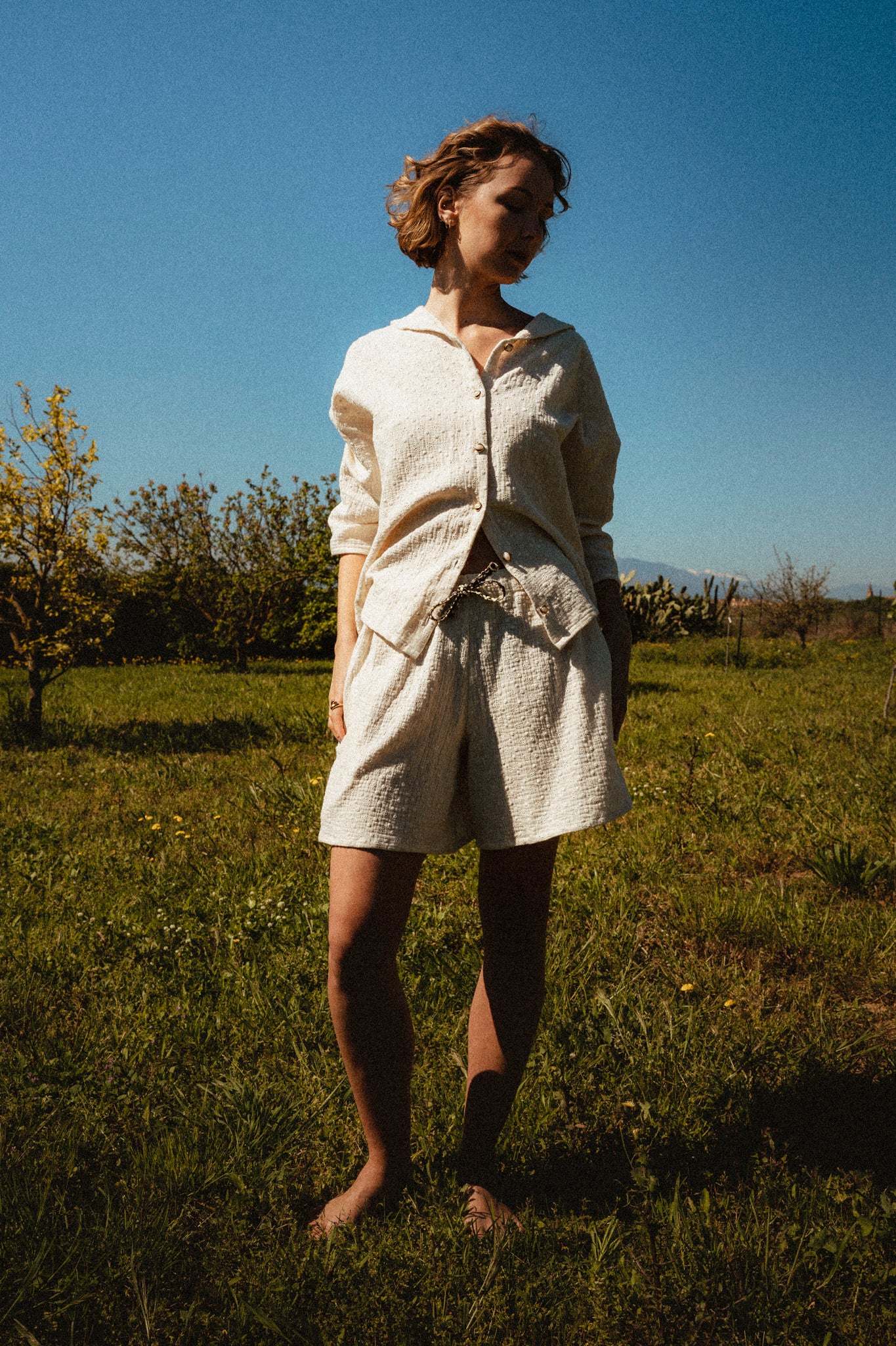 Chemise broderie anglaise écru