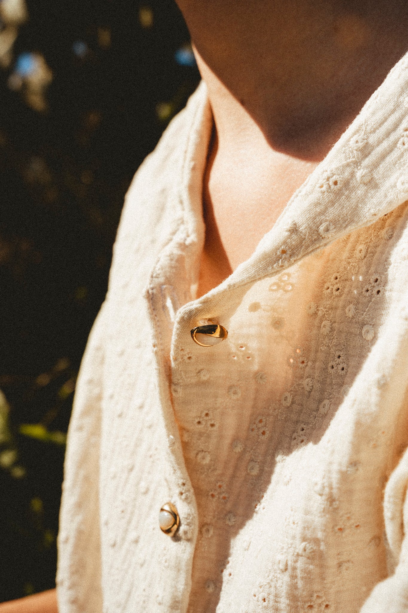 Chemise broderie anglaise écru