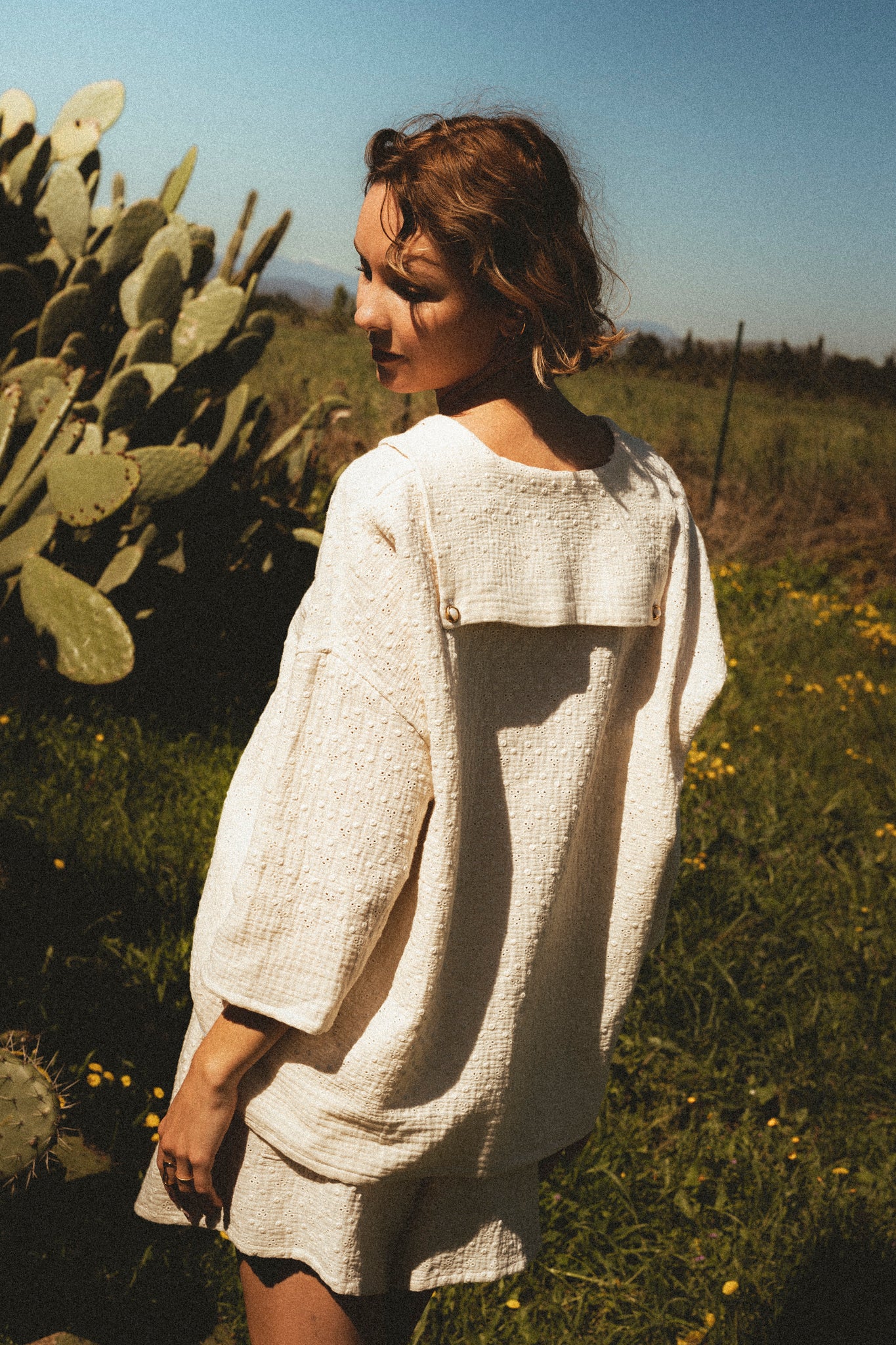Chemise broderie anglaise écru