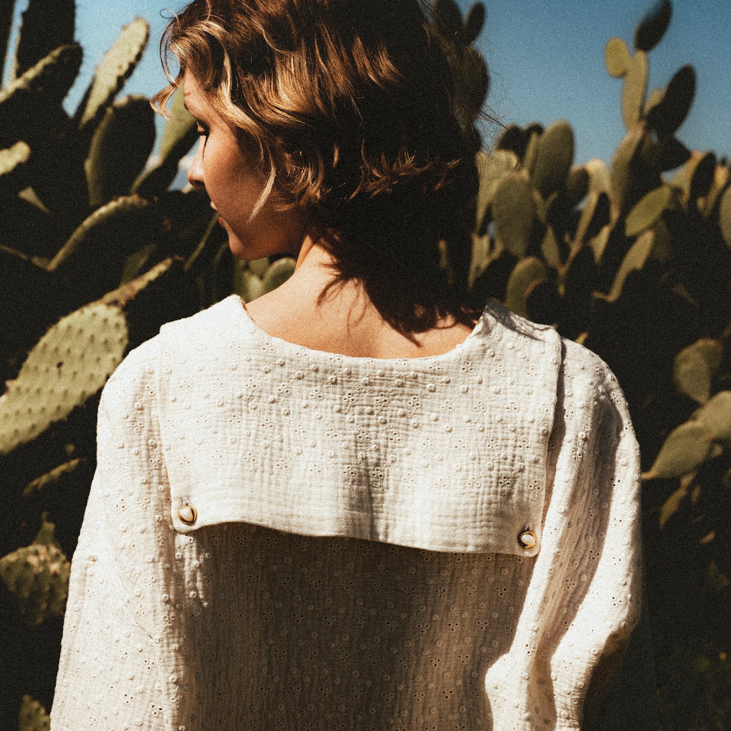 Chemise broderie anglaise écru