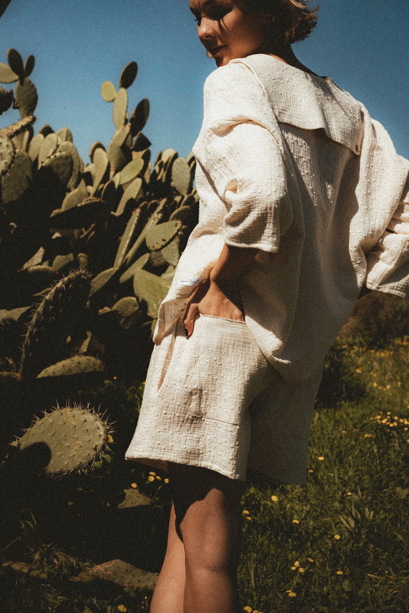 Chemise broderie anglaise écru