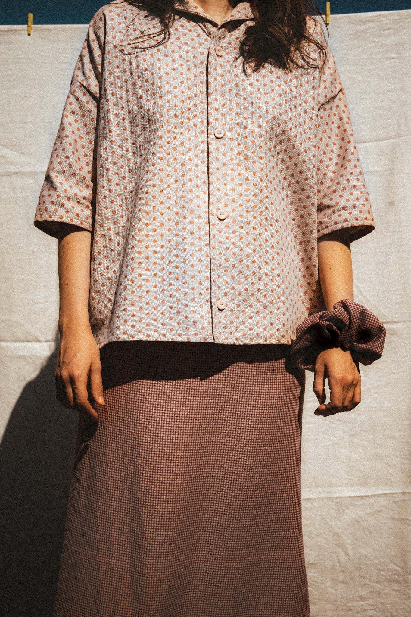 chemise oversize à pois