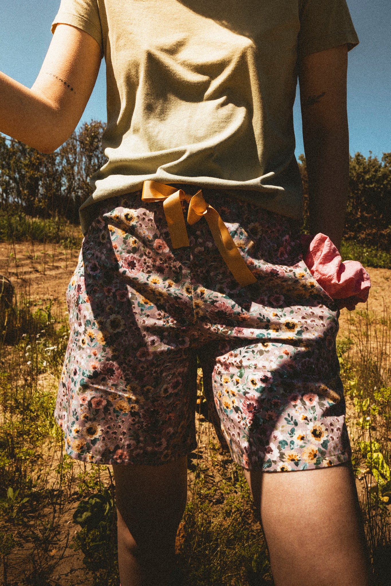 Short coton fleuris