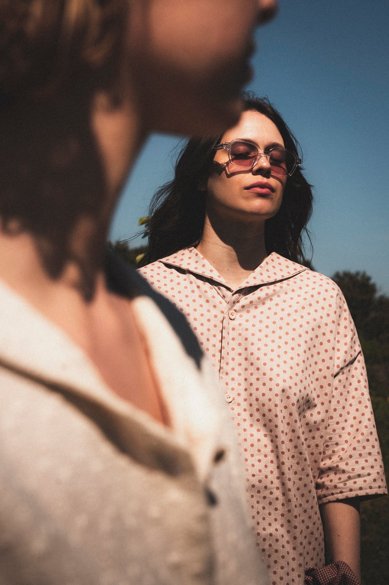chemise oversize à pois