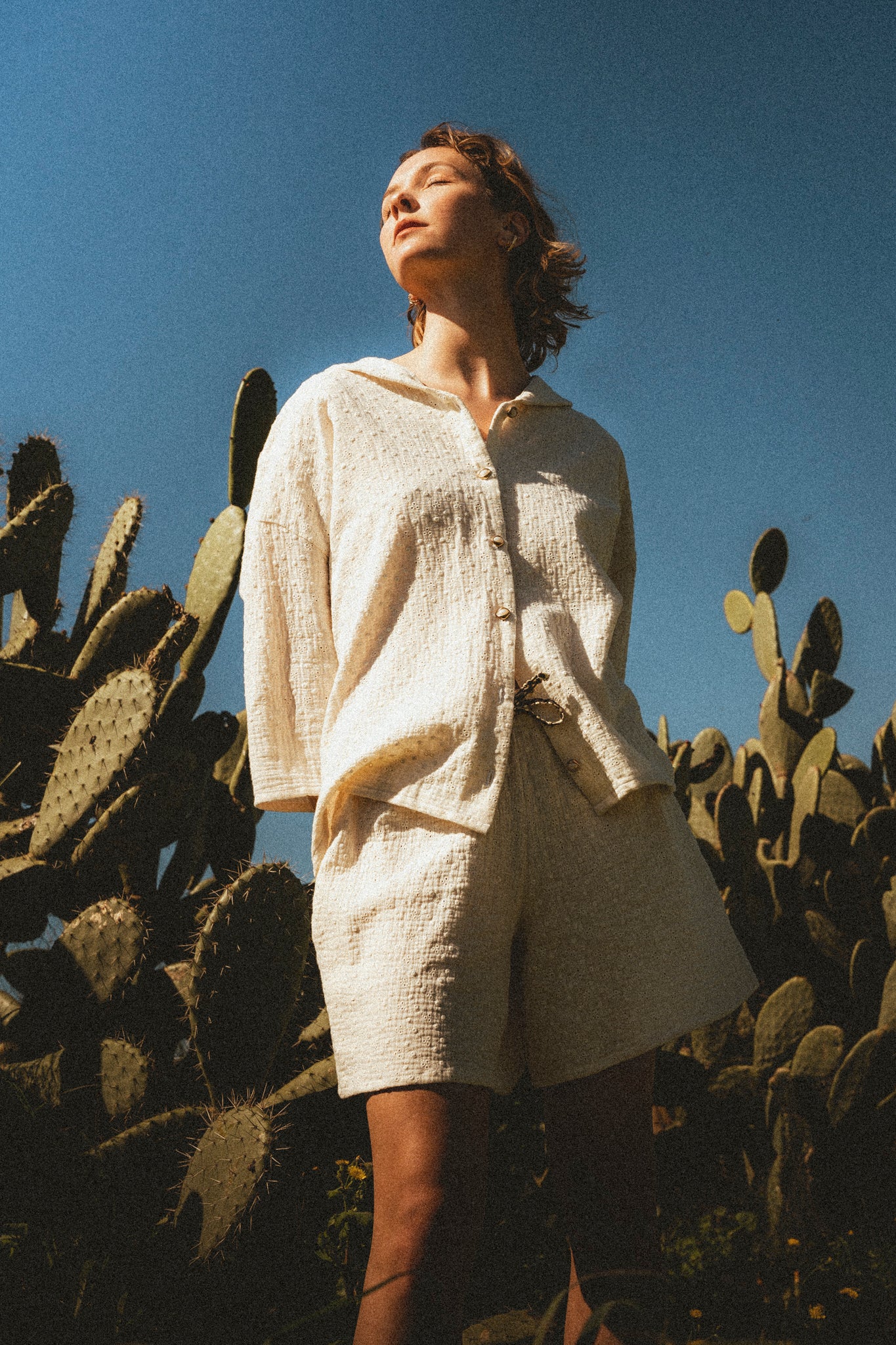 Short broderie anglaise écru