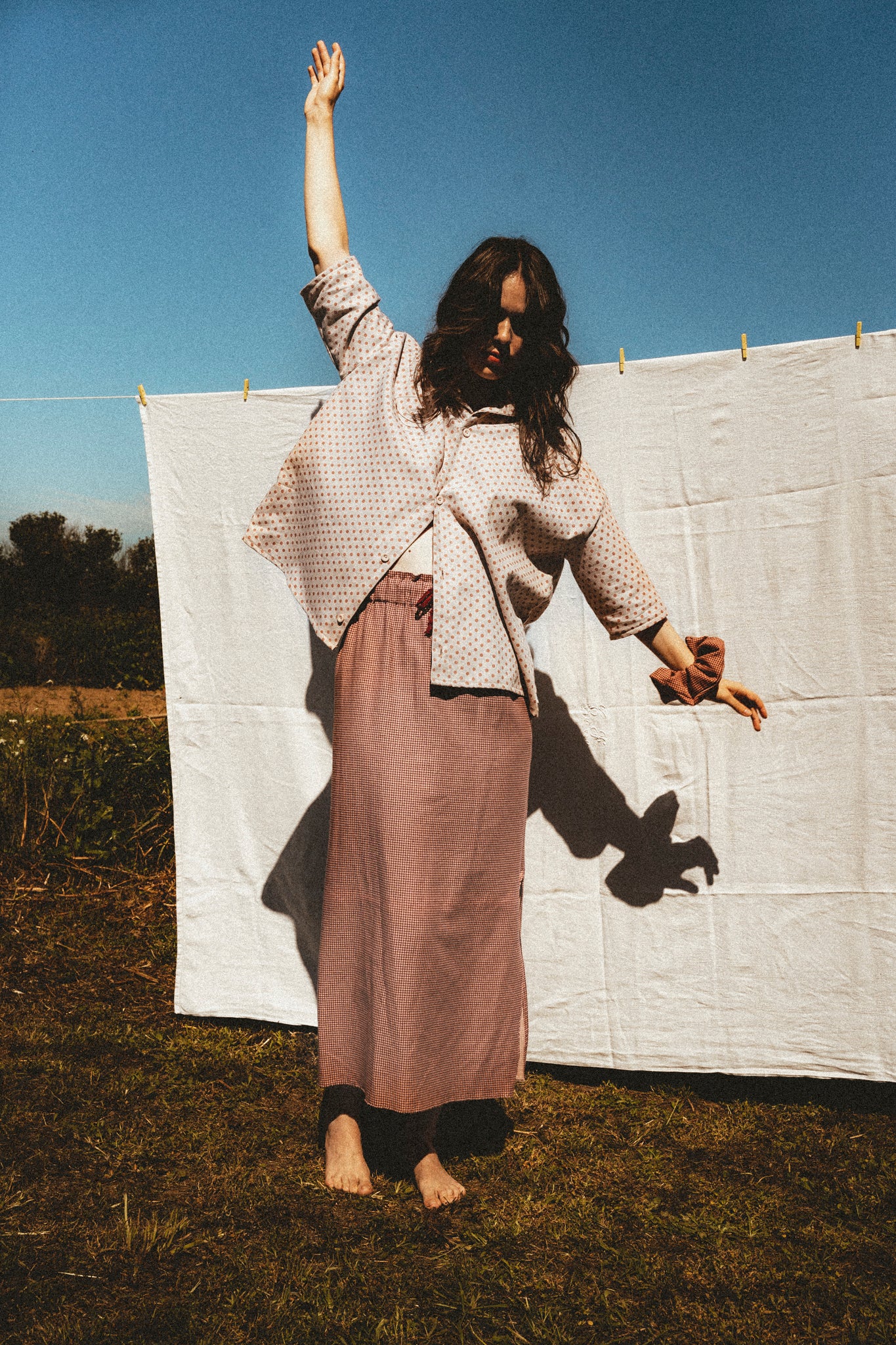 chemise oversize à pois