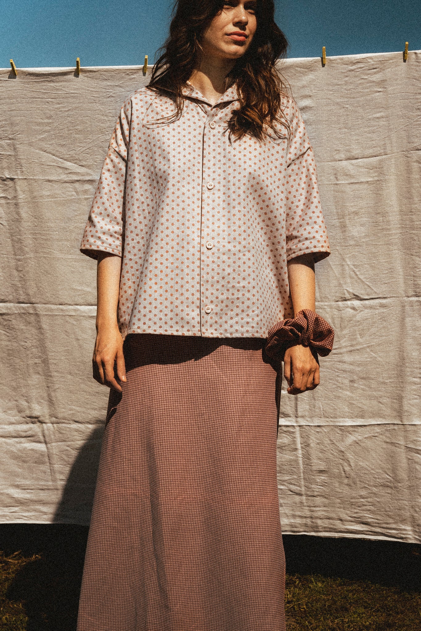 chemise oversize à pois