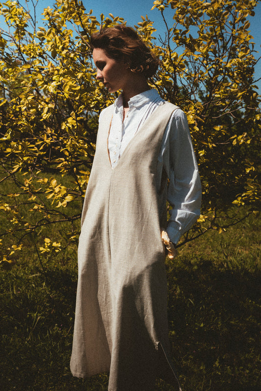 Robe chasuble beige